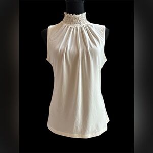 Sere Nade New York High Collar Sleeveless Medium Cream Color EUC